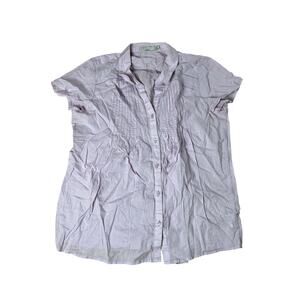 PrAna Pink Women Short-Sleeve Button-Up Top Size Large